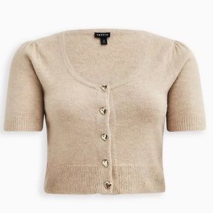 🆕 TORRID VEGAN CASHMERE CARDIGAN BUTTON-FRONT CROPPED SWEATER